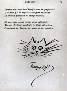Katzenkopf, Illustration zu einem Gedicht von Francois Coppee von Francois Coppee